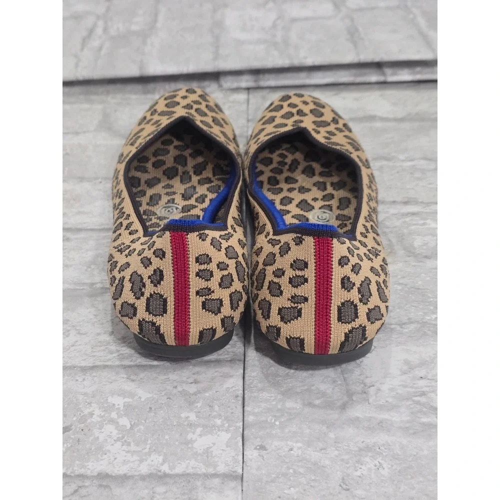Rothy's The Flat Round Toe Ballet Flats Size 7 Leopard Cheetah Animal Print